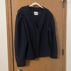 Dudley Stephens Catrock Cardigan in Sherpa Fleece in Navy NWOT Sz XL